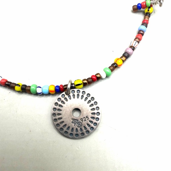 Silpada Silver Multicolor Beaded Choker Memory Wire Coin Pendant Necklace N1505 - Picture 4 of 4